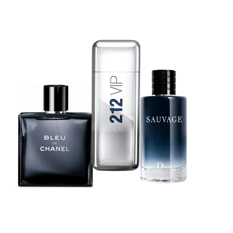 LUXE TRIO MEN BLEU CHANEL + 212 VIP MEN + SAUVAGE DIOR (50% OFF)